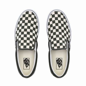 Damske Slip On Tenisky Vans Checkerboard Classic Biele VA74RVQTK